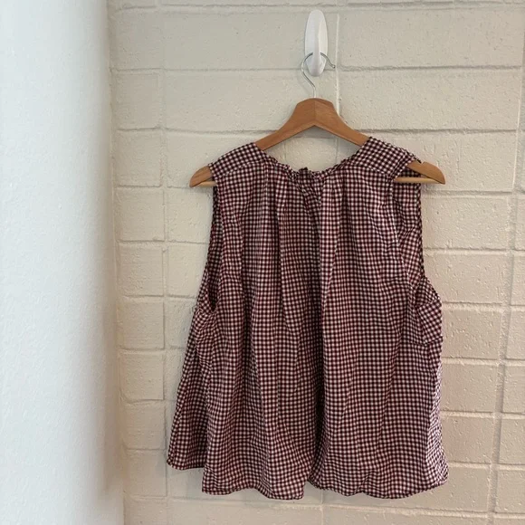 Madewell Bellshift Red White Gingham Check Sleeveless Top. Size XL. - Picture 13 of 14